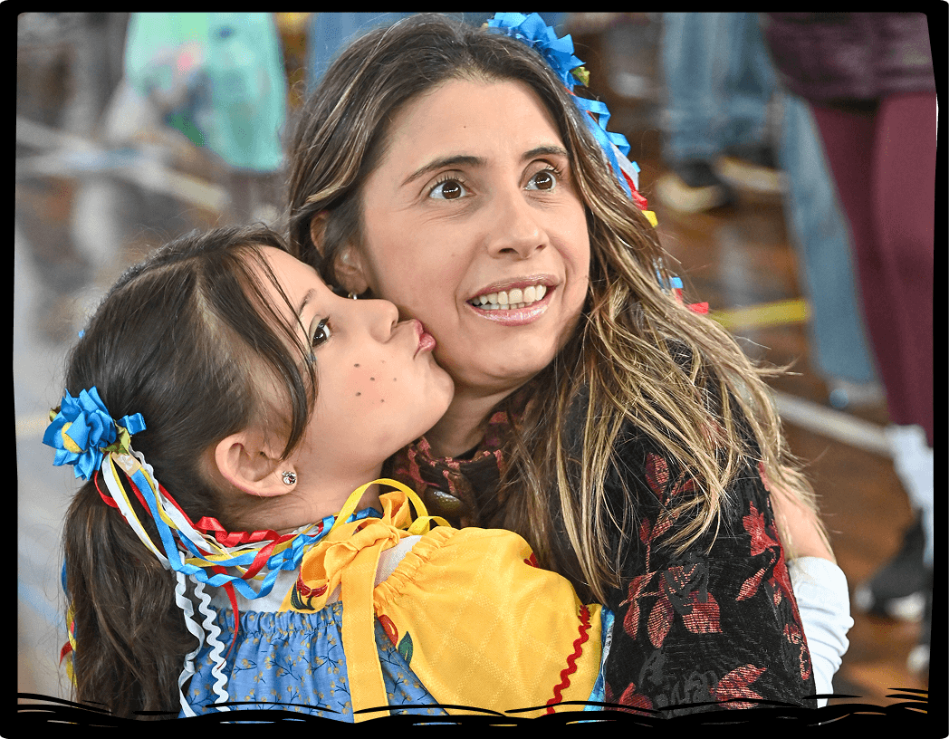 Aluna com professora